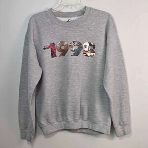 Vtg Alphanumeric Crewneck Men's M Gray 1998 Graphic Sweatshirt Pullover Fleece
